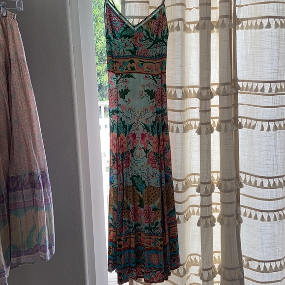 Spell & The Gypsy Lotus Sleeveless Strappy V Neck Maxi Dress Peacock - Picture 8 of 9